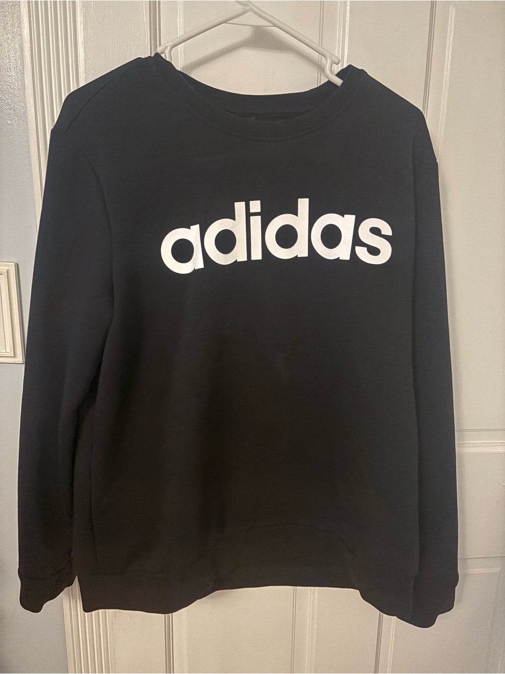 adidas Black Crewneck Sweatshirt with White Logo